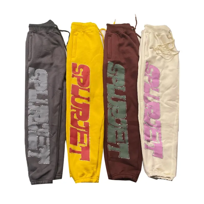 Finch garment Casual Sweat Pants Baggy Track Unisex Puff Print Stacked Sweatpants Pants For Men