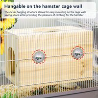 Cachette de luxe en bois pour hamster - Cage rectangulaire avec motif floral pour habitat d'animaux de petite taille