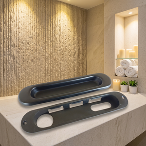 Tirador empotrado <span class=keywords><strong>para</strong></span> puerta corredera de aluminio oblongo de estilo europeo moderno <span class=keywords><strong>para</strong></span> uso en apartamentos - Product Image 5