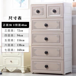 58 عرض الطائرة الكرتون البلاستيك 5 طبقات درج تخزين مع اثنين من أقفال PP منظم خزانة الملابس خزانة الصدر من الأدراج - Product Image 2