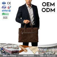 Sac à bandoulière en cuir suédé pour homme, fabriqué en usine, pour ordinateur portable, sacoche de bureau, sac de travail, sacoche pour ordinateur portable