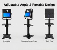 Photomaton Métallique pour Événements, Écran Tactile 15,6'', Ventilateur de Refroidissement RGB, Impression en Libre-Service, Capacité 15 Personnes, Charge Maximale 200kg, iPad USB