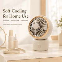 Ventilateur de bureau rechargeable par USB 2000mAh, ventilateur de table oscillant portable, 3 vitesses, sans fil, mini ventilateur Type-C pour bureau et chambre