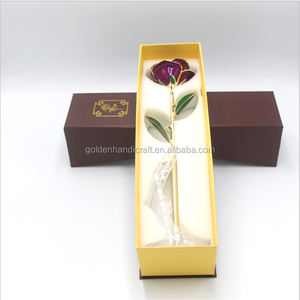 Rosa Natural Chapada en Oro de 24k, Suministro Directo de Fábrica, Regalo Creativo para el Día de San Valentín, Incluye Caja de Regalo y Soporte - Product Image 3