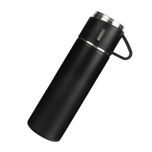 กระติกน้ำเก็บความร้อนสูญญากาศผนังสองชั้นสำหรับธุรกิจทำจากสแตนเลส304ขวดน้ำขนาด500มล. พร้อมชุดแก้ว3ฝา - Product Image 5