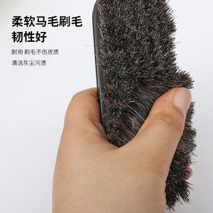Cepillo para zapatos de crin de caballo Yinste, negro, de madera maciza, para limpiar y pulir zapatos de cuero - Product Image 4