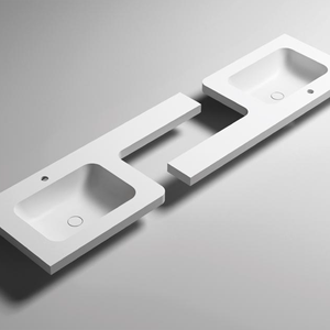 Baignoire autoportante rectangulaire de luxe, design traditionnel écologique, pierre artificielle, massage (jets d'air), drain inclus - Product Image 2