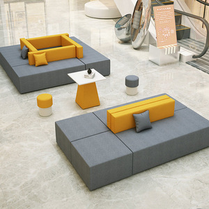 Ensemble de canapés modulaires en cuir pour zone d'attente de bureau commercial, 380 cm, design moderne et écologique - Product Image 4