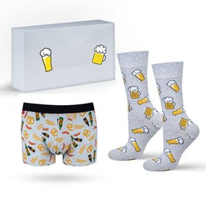 Factory Custom Packing Men's Male Boxers and Crew <b>Socks</b> Set 2 Pieces One <b>Box</b> Cotton Breathable Underwear for Men - Product Image 3