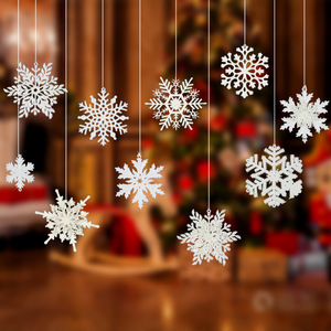 Decoración Navideña para el Hogar, Copos de Nieve Blancos 3D, Adornos Colgantes de Copos de Nieve para Centros Comerciales - Product Image 1