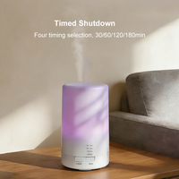 Mini humidificateur d'air ultrasonique intelligent avec minuterie, diffuseur d'huiles essentielles et lumière nocturne colorée