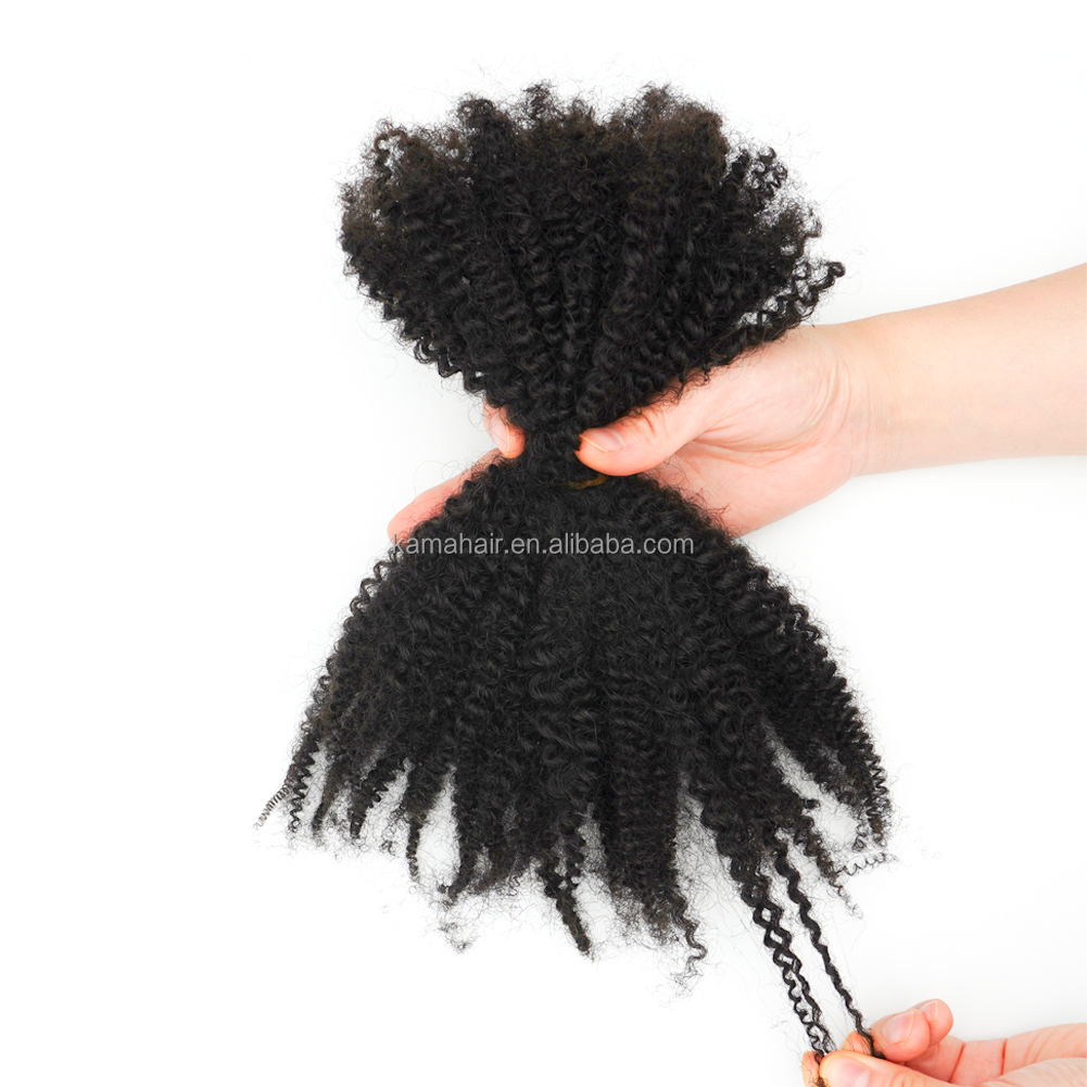 Vast Hair 14 Inch Afro Kinky Curly Bulk Remy Human Hair for Sisterlocks 100% Brazilian Virgin Machine Double Weft Micro Locs Twists thumbnail 4