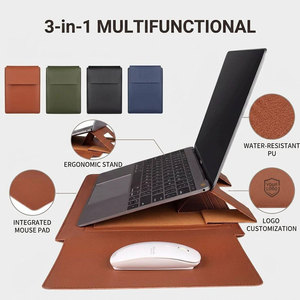 <span class=keywords><strong>Custodia</strong></span> <span class=keywords><strong>per</strong></span> Laptop Personalizzabile con Logo, Supporto Integrato e Tappetino Mouse, <span class=keywords><strong>13</strong></span> 14 15 Pollici, in Pelle PU Impermeabile <span class=keywords><strong>per</strong></span> <span class=keywords><strong>MacBook</strong></span> - Product Image 1