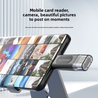 Lecteur de cartes multifonctionnel transfrontalier best-seller pour téléphones mobiles SD/TF, convertisseur OTG mini USB 2.0 haute vitesse 4-en-1