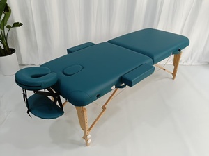 Cama de Masaje <span class=keywords><strong>Plegable</strong></span> de Madera de Dos Secciones Extra Grande Personalizada con Patas Ajustables, Adecuada para Centros de Belleza y Gimnasios - Product Image 2