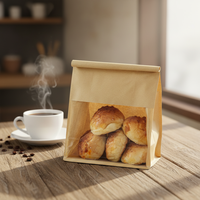 Sachet en papier kraft PET à huit soudures latérales avec fermeture éclair, fenêtre transparente, bord supérieur thermosoudé, pochette à quatre soudures, qualité alimentaire, pour chips et produits pour bébés