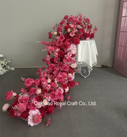 Groothandel Nieuw Ontwerp Wit Rood Grote Bloem Runner Boog Wrap Voor Bruiloft Decor