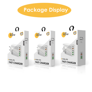 Timebox pengisi daya <span class=keywords><strong>USB</strong></span>-<span class=keywords><strong>C</strong></span> PD 20W ganda 65W, pengisi daya cepat dengan perlindungan OTP/OVP colokan US EU - Product Image 5