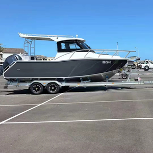Bateaux de pêche en mer à cabine ouverte Profisher en aluminium à coque profonde en V, bateau rapide avec yacht sportif en aluminium marin de 6,85 mètres - Product Image 1