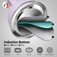 Bouilloire sifflante sécurisée 3L en acier inoxydable avec bec verseur à déclenchement automatique à une main pour gaz, électrique et induction