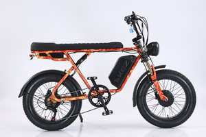 Bicicleta eléctrica USA Stock S1 de 20 pulgadas y 1500 W con doble motor, pantalla NFC, para nieve, hidráulica, estilo retro, para adultos, S1-doble motor 150 - Product Image 2