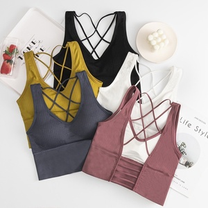 Nouveau Soutien-gorge <span class=keywords><strong>Crop</strong></span> <span class=keywords><strong>Top</strong></span> Femme Sexy Sans Bretelles Sans Fil Sans Couture <span class=keywords><strong>Dos</strong></span> <span class=keywords><strong>Nu</strong></span> avec Coussinets Bralette Débardeur Gilet Féminin - Product Image 1