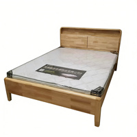 Lit mural King Size moderne en pin massif/bois de manguier avec panneau de rangement, tailles spéciales, tête de lit souple, écologique, durable et confortable