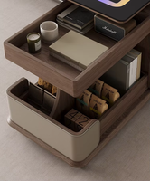 Table basse multifonctionnelle convertible en bois massif durable avec rangement, style moderne, fabriquée en Chine