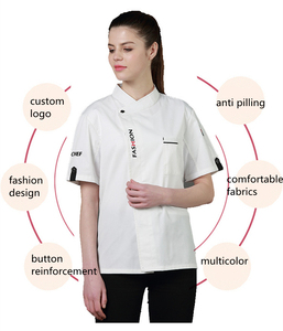 BSCI OEM tessuto tessuto popolare Chef uniforme <span class=keywords><strong>per</strong></span> la <span class=keywords><strong>ristorazione</strong></span> cucina del ristorante <span class=keywords><strong>camicie</strong></span> corte e giacche <span class=keywords><strong>per</strong></span> Chef - Product Image 6