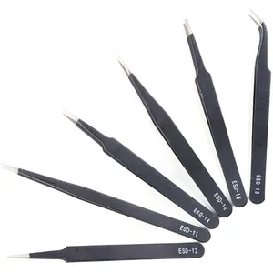 Good Price Hot Sale 6 pcs Metal Anti-static ESD tweezers set Repair Tool for iPhone/Smartphone