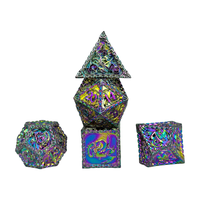 Lot de 7 dés de jeu de table RPG D&D D20 personnalisés en métal polyédrique avec logo, écologiques et de luxe, pour Dungeons & Dragons