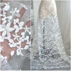 Yeni stil düğün elbisesi aksesuarları kumaş dantel düz nakış DIY el nakışı perde kumaşı bebek giyim puantiyeli kumaş