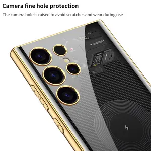 2024 nouveau original verre trempé luxe placage bord créatif Flip Cover pliant étui de téléphone portable pour Galaxy S22 S23 S24 ultra