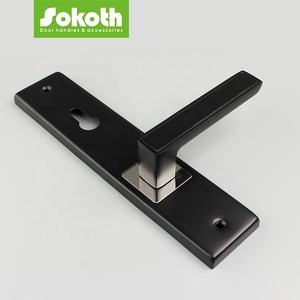 インドネシア建築ドアハードウェアコンプリートセット黒85mm黒鉄板アルミドアハンドルインテリアドア用 - Product Image 3