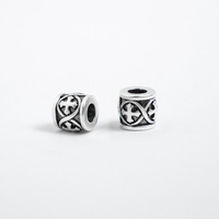 Perles cylindriques en forme de croix punk, perles intercalaires rétro or/argent vieilli pour bracelet homme, fournitures de fabrication de bijoux DIY en gros