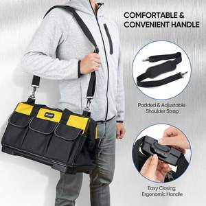 Bolsa organizadora de herramientas superior con 21 bolsillos, resistente, precio de fábrica, muestra gratis para electricistas de China - Product Image 6