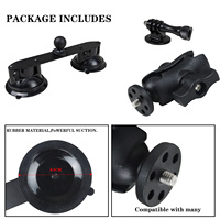 Soporte de Ventosa Doble ABS para Parabrisas de Coche, Soporte para GoPro Hero 14 Mission 1/DJI Osmo/Insta360 y Otras Cámaras de Acción