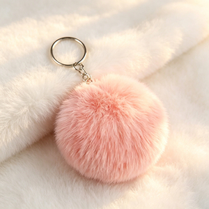 Porte-clés pompon en fausse fourrure douce, boule moelleuse, breloque mignonne pour sac à main pour femmes et filles - Product Image 2