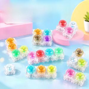 Porte-clés rotatif avec touches de clavier, style Macaron, éclairage LED, base modulaire, mini clavier DIY assemblé, gadget pour doigts - Product Image 2