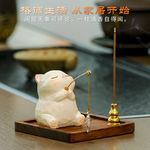 Porte-encens Ours Mignon en Résine, Décoration de Bureau Style Moderne, Cadeau d'Aromathérapie - Product Image 5