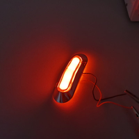 Feux latéraux à LED avec base chromée pour camion, remorque, 12V 24V, camping-car, caravane, feux de dégagement, lampe latérale de bateau, ambre rouge