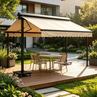 Auvent électrique rétractable moderne double face en aluminium de 10 m, parasol pliant pour restaurant