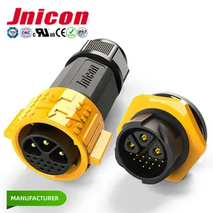3+13 Cores Connector 3 Pin Power 13 Pin Data IP67 Waterproof Panel Mount Female Socket Cable Connectors M25 Jnicon
