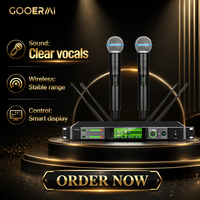 Système de microphone sans fil double à véritable diversité XM92 120 MHz avec 400 canaux, cryptage numérique et portée de 200 m