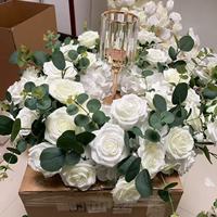 Guirnalda de Rosas Blancas Pequeñas de 50cm 60cm, Bola de Flores Artificiales, Centro de Mesa para Decoración de Bodas, Venta Caliente
