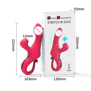HM 9 fréquence 8 vitesses chauffage télescopique vibrateur Masturbation pratique vibrant vagin clitoridien succion masseur pour les femmes - Product Image 1