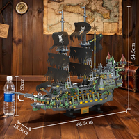2434 pièces, modèle de bateau pirate maritime hollandais à succès, modèle de bateau fantôme légendaire, ensembles de blocs de construction