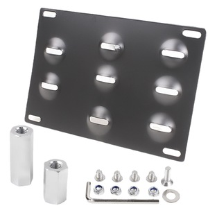 Cadre de plaque d'immatriculation en alliage d'aluminium 205 mm, huit trous, crochet de remorquage, accessoire universel de modification automobile - Product Image 5