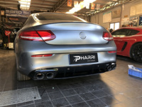 Kit de Difusor Trasero Pharri Nuevo W205, Actualización a Estilo C43 AMG con Soporte para Puntas de Escape para Benz Clase C Coupé 2015-2019
