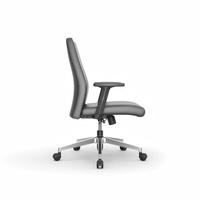 Chaise de bureau exécutive en cuir à dossier moyen rotatif au design moderne, chaise de bureau exécutive ergonomique en cuir